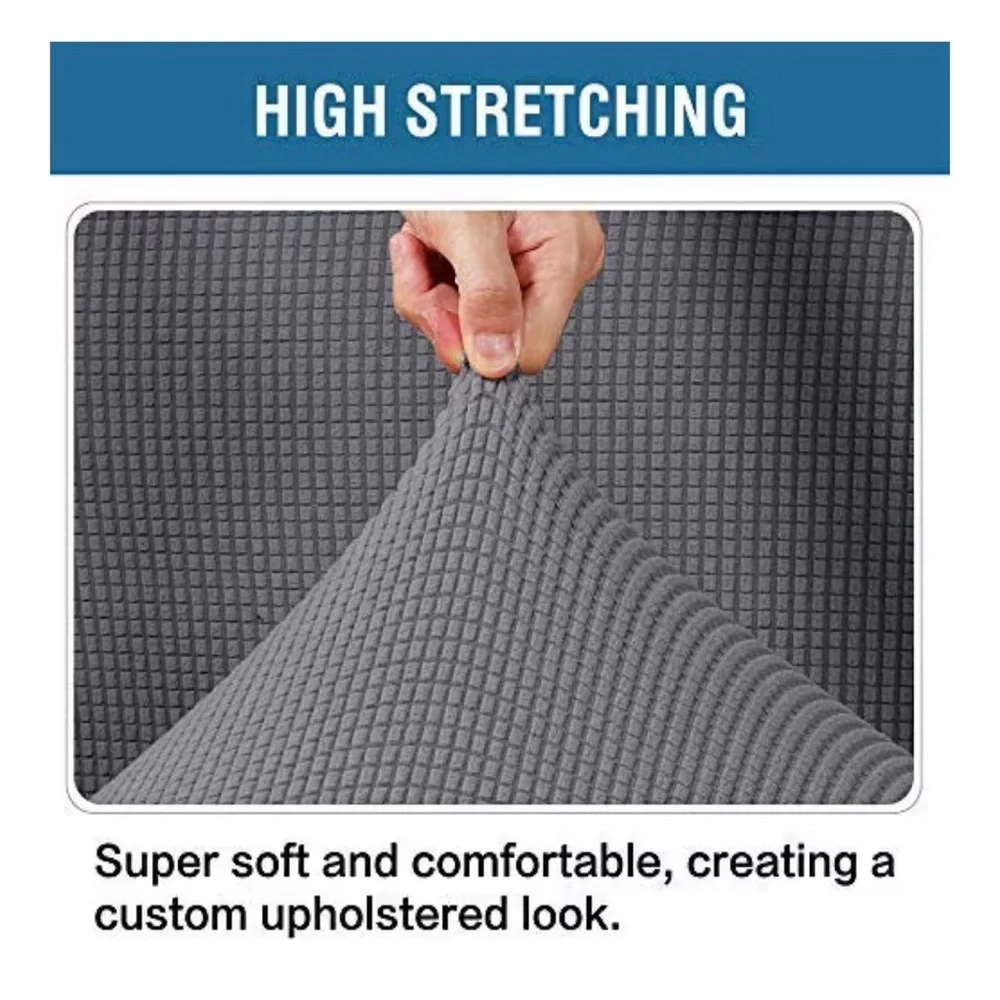 Gray Textured Ottoman Cover (A276)